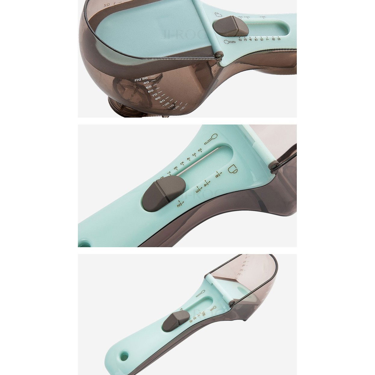 Set 2 Cupe Gradate pentru Bucatarie, Flippy, Cupe de Masurat Reglabile, Ergonomic, Confortabil, pentru Lichide si Solide, Volum ajustabil 5-30ml, 30-130ml, Culoare Albastru [8]