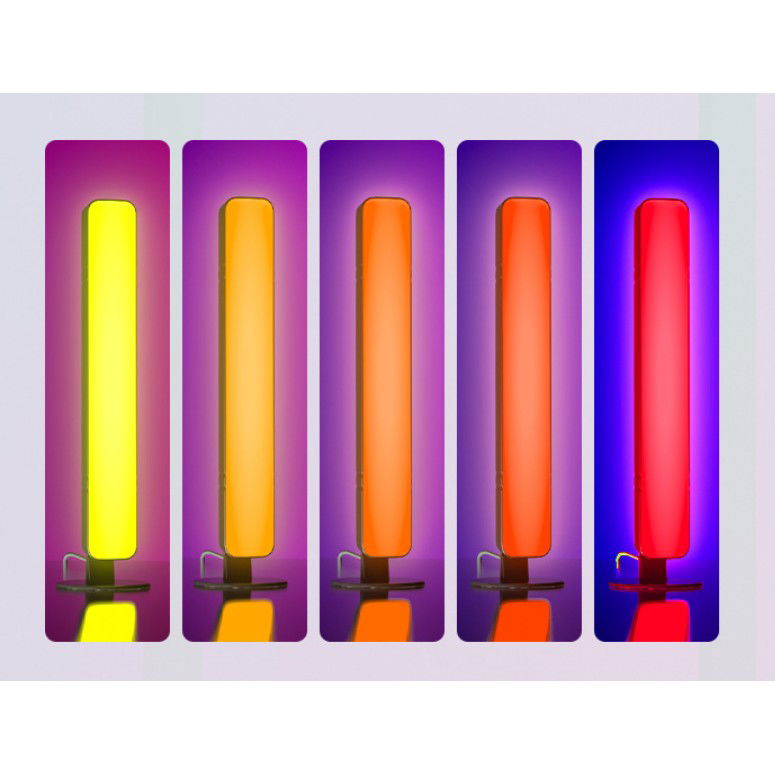 Set 2 Lampi de Birou, Flippy, RGB Colorat, 28 LED, Putere 5V, Telecomanda cu 24 de Taste, Cablu USB, Negru, 25.5x4x3.5cm [5]