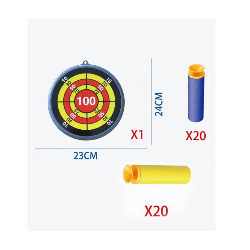 Jucaruie cu Lansator pentru Copii, Flippy, Lanseaza Manual, Tinta, 2 Avioane, 40 de Gloante din Material Moale, Joc Interactiv, 28.5x25x6.3 cm, Gri Verde [9]