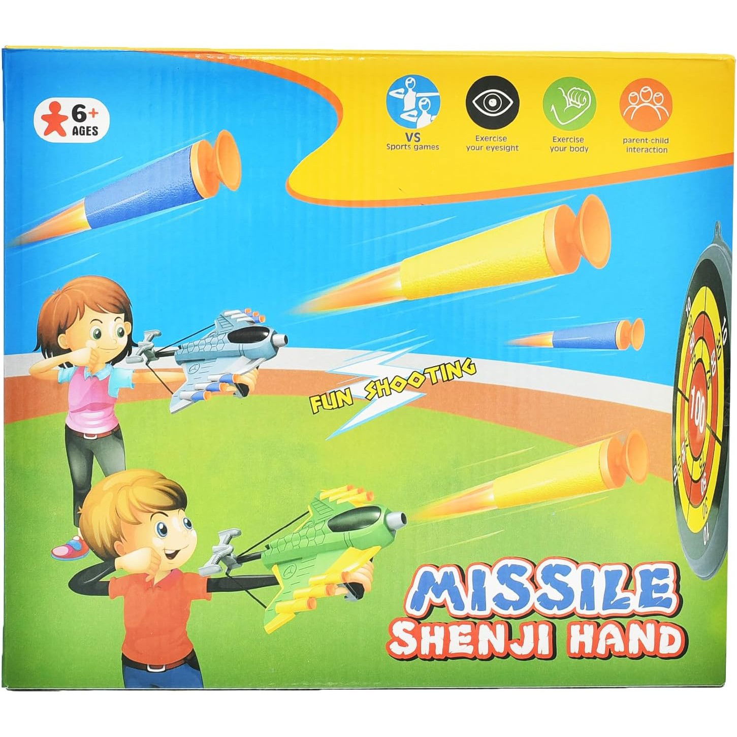 Jucaruie cu Lansator pentru Copii, Flippy, Lanseaza Manual, Tinta, 2 Avioane, 40 de Gloante din Material Moale, Joc Interactiv, 28.5x25x6.3 cm, Gri Verde [3]