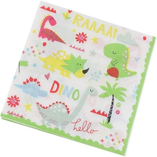 Set 20 Servetele de Masa, Flippy, Colectia Dino Park, 17 x 17 cm, din Hartie, Multicolor [4]