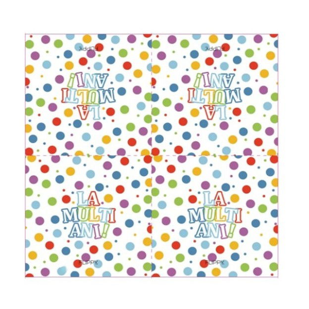 Set 20 Servetele de Masa, Flippy, Colectia LA MULTI ANI, 33 x 33 cm, din Hartie, Multicolor [4]