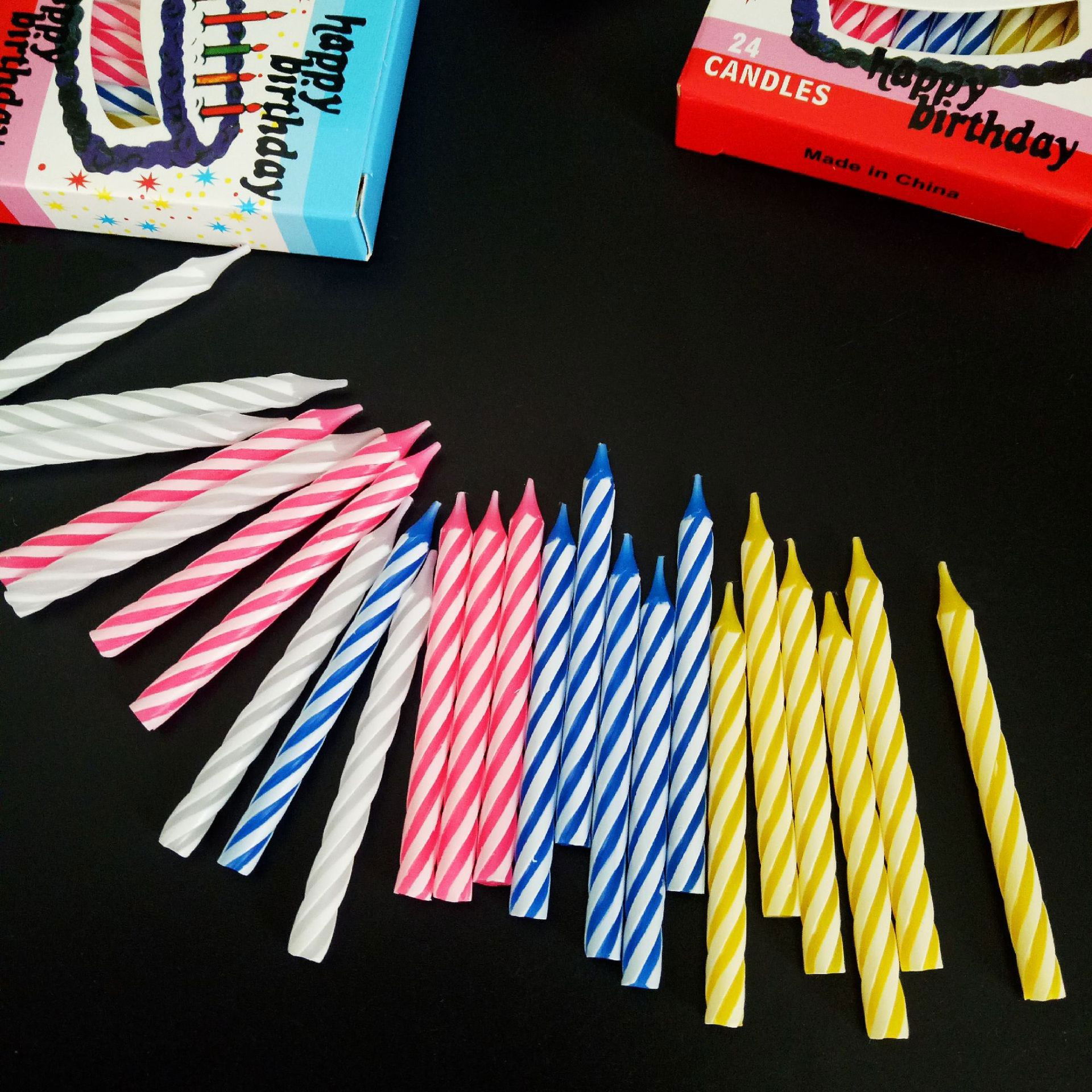 Set 24 Lumanari de Tort, Flippy, Model Spirala, Party, 6.5 cm, din Parafina, Multicolor [3]