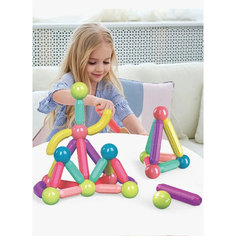 Set 25 de Piese Magnetice de Constructie, Flippy, Puzzle, Forme, 3 Ani, ABS, Magnet, 16x6x14 cm, Multicolor [4]