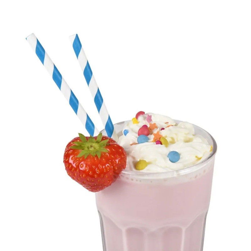 Set 25 Paie, Flippy, din Hartie, 20 cm, Model cu Dungi, Alb/Albastru Inchis [3]