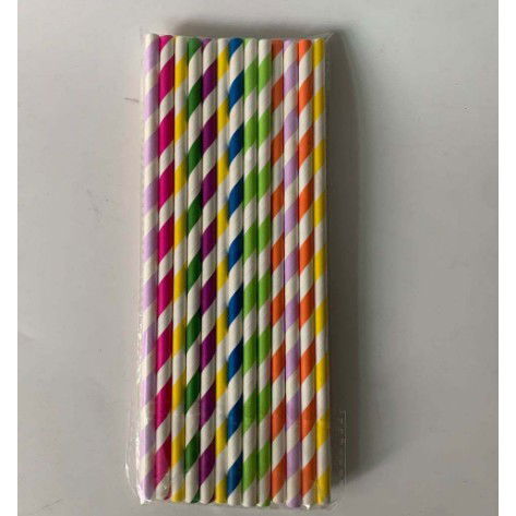 Set 25 Paie, Flippy, din Hartie, 20 cm, Model cu Dungi, Multicolor [6]