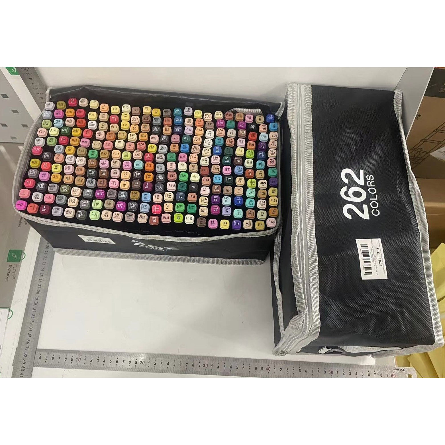 Set 262 Markere Duble, Flippy, pe Baza de Alcool, Geanta Impermeabila Inclusa, Culori Numerotate, 37 x 21.5 x 16.3 cm, Multicolor [8]