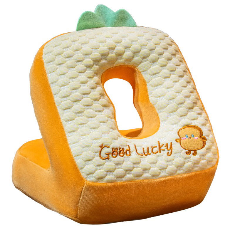 Set 2in1 Patura Microfibra si Perna din Spuma, Flippy, pentru Birou, Calatorii, Pauze, Model Paine, Microfibra, 1x1.7 m, 30x35x30 cm, Maro [3]