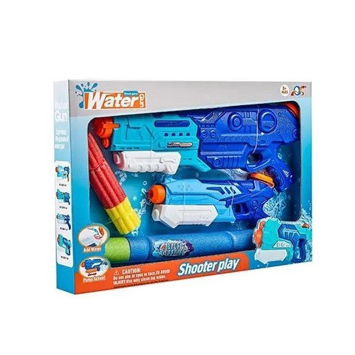 Pistoale cu apa - Set 2x Pistol cu Apa pentru Copii, Flippy, 6ani+, Albastru, 1x 900 ML + 1x 300 ML