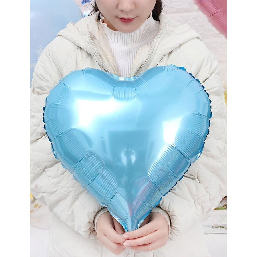 Set 3 Baloane din Folie Metalizata, Flippy, Figurina Inima, Tema Ziua Indragostitilor, 45 cm, Ambalaj Individual, Pai Inclus, Umflare cu Aer sau Heliu, Albastru/Argintiu [6]
