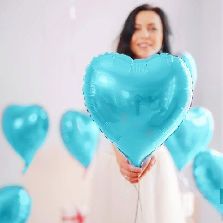 Set 3 Baloane din Folie Metalizata, Flippy, Figurina Inima, Tema Ziua Indragostitilor, 45 cm, Ambalaj Individual, Pai Inclus, Umflare cu Aer sau Heliu, Albastru/Argintiu [5]