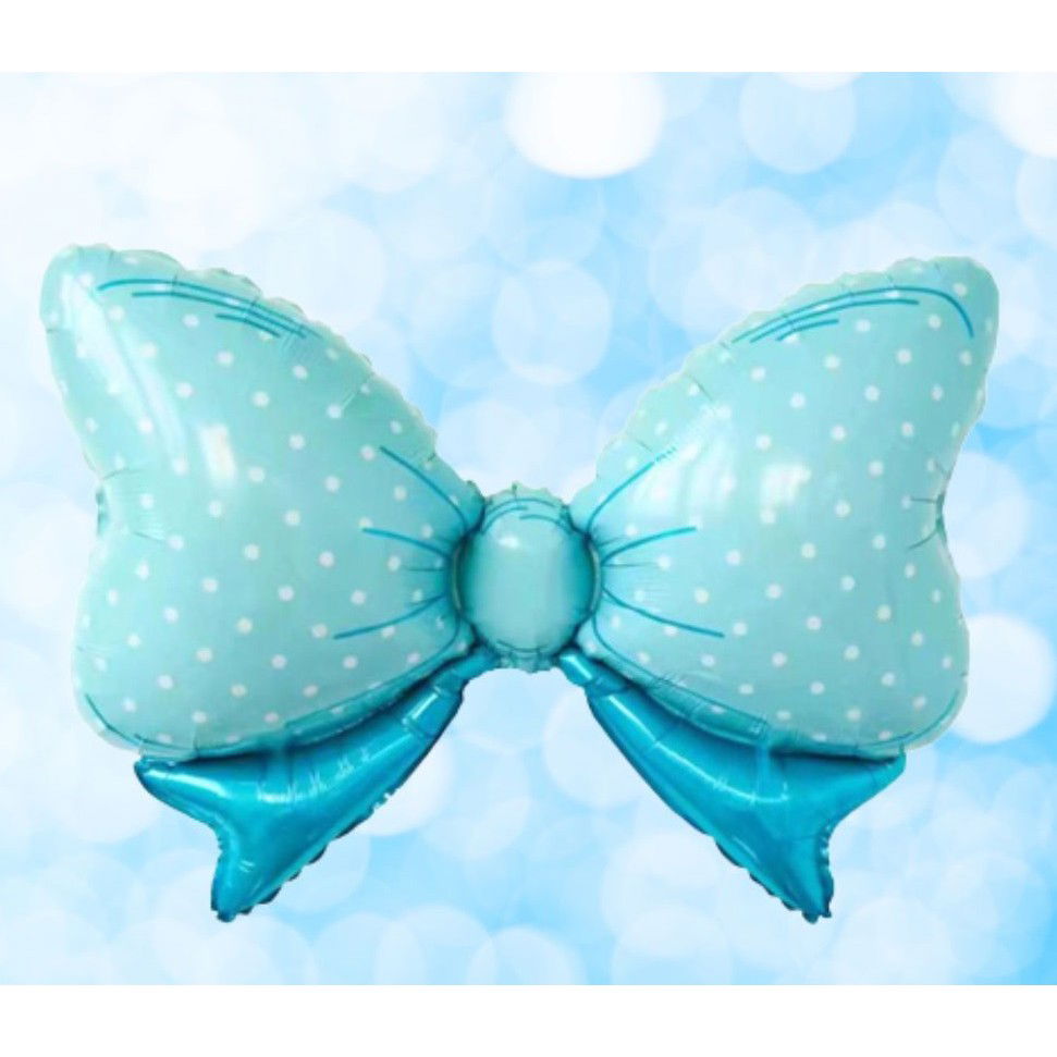 Set 3 Baloane din Folie Metalizata, Flippy, Figurine Carucior, Inima, Fundita, Tema Botez, 45 cm, Ambalaj Individual, Pai Inclus, Umflare cu Aer sau Heliu, Albastru [5]