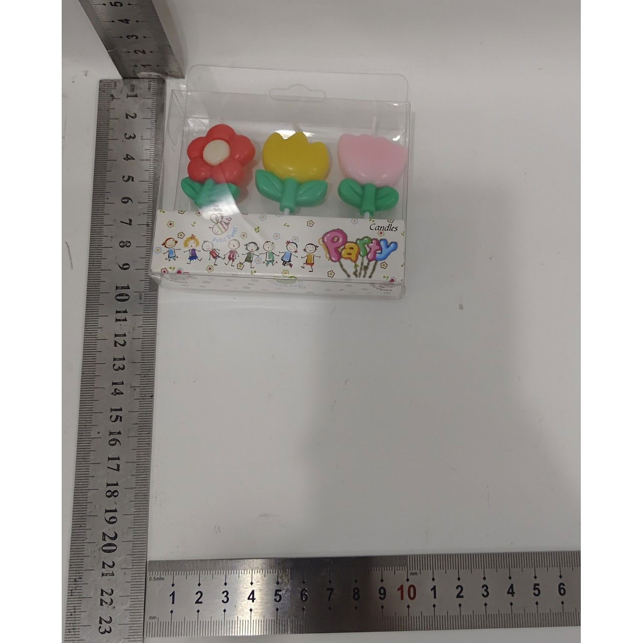 Set 3 Lumanari, Flippy, Tema Flori, Model 3, din Parafina, Multicolor [3]