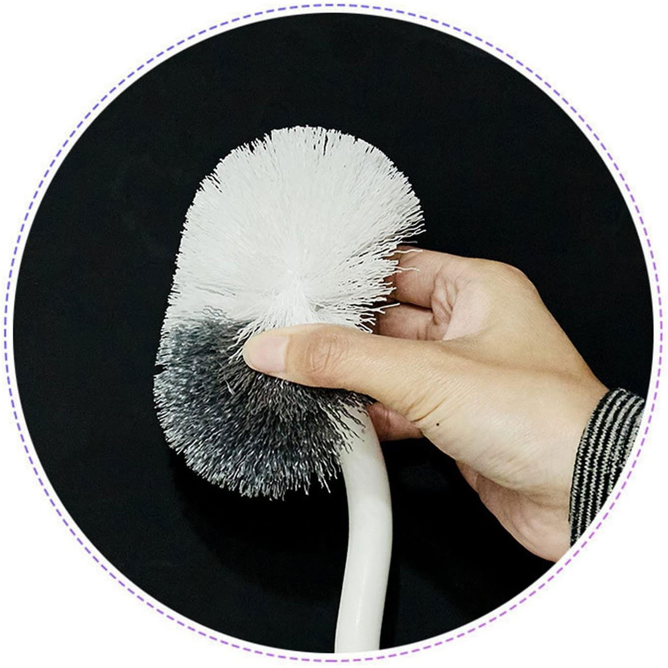 Set 3 Perii pentru Toaleta, Flippy, din Silicon, Perie Zimtata, Cap Flexibil, Suport Adeziv pentru Montarea pe Perete, 39 x 19 x 9.8 cm, Gri/Alb [6]