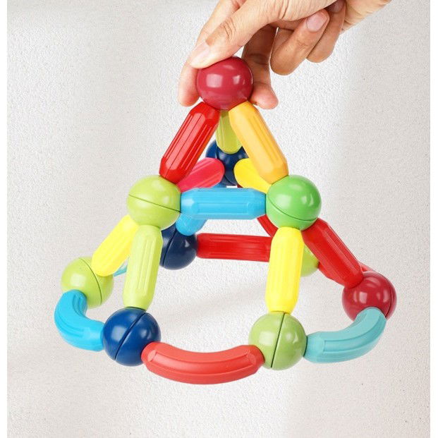 Set 36 de Piese Magnetice de Constructie, Flippy, Puzzle, Forme, 3 Ani, ABS, Magnet, 18x6x16 cm, Multicolor [4]