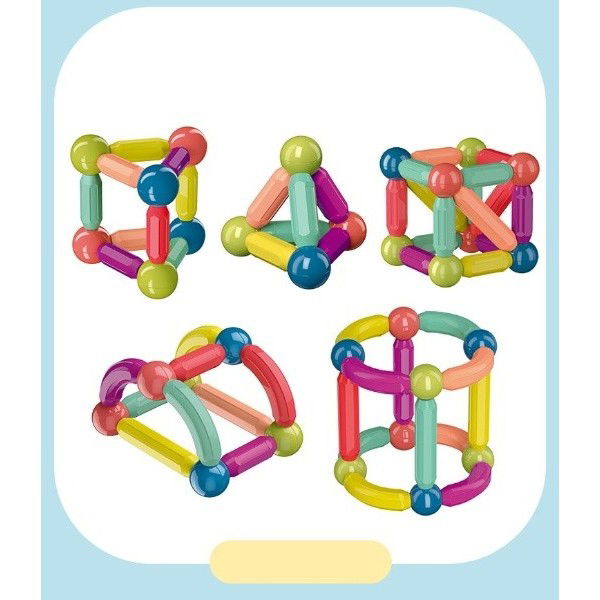Jucarii si Jocuri - Set 36 piese magnetice de constructie, Flippy, Forme geometrice, Multicolor