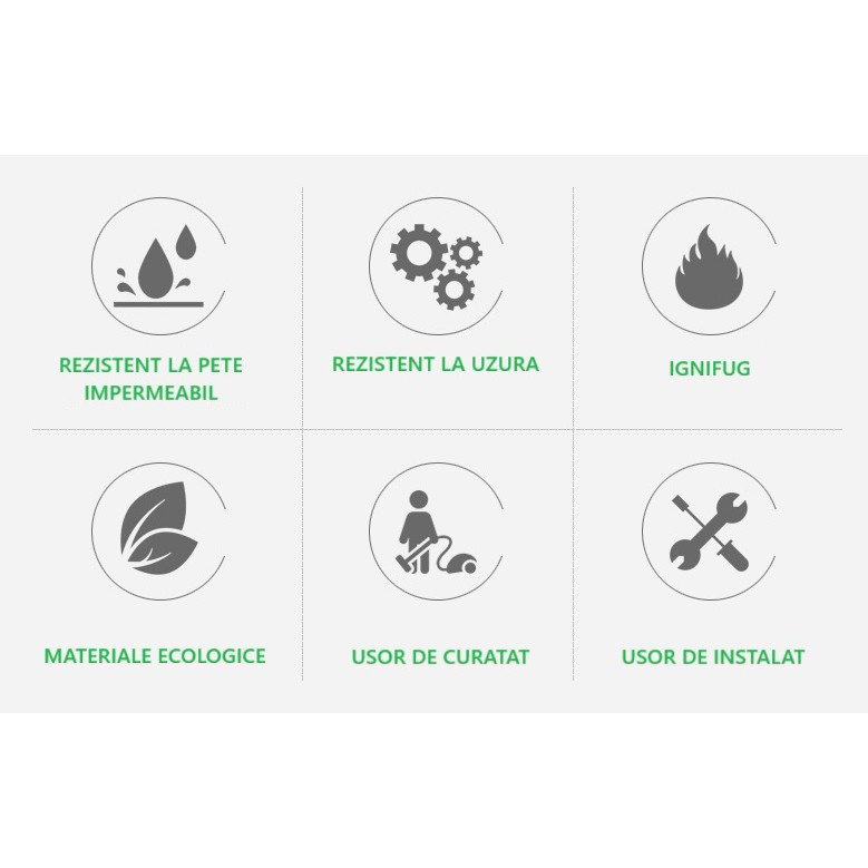 Set 36 Placi Autoadezive pentru Pardoseala, Flippy, din PVC, Impermeabil, Ignifug, Usor de Curatat, Dimensiune Placa 91.44 x 15.24 cm, Grosime 1.5 [5]