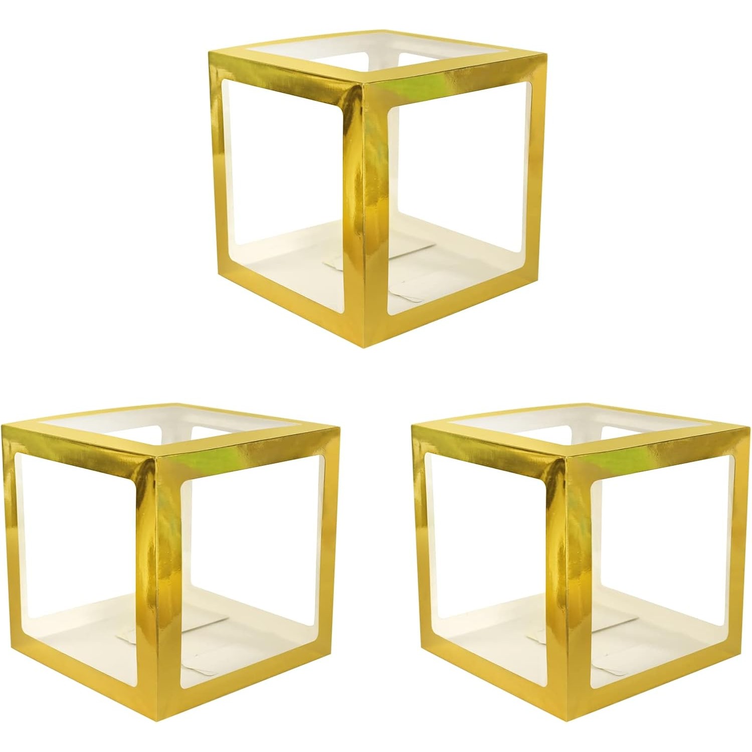 Set 4 Cutii pentru Baloane, Flippy, Model Simplu, Tematica Aniversare, Cuburi Decorative din Plastic, Accesorii pentru Petrecere, 30 x30 cm [7]