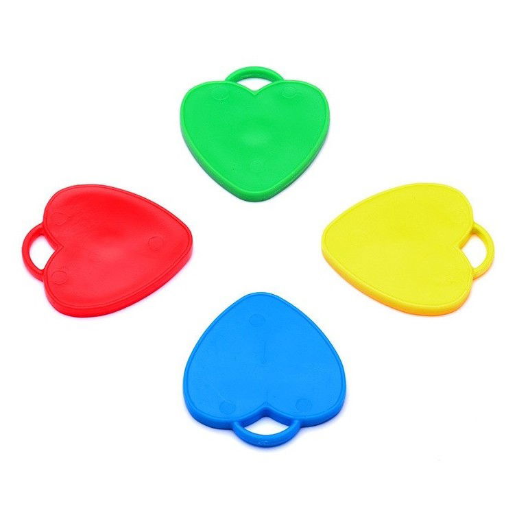 Petrecere - Set 4 Greutati pentru Baloanele cu Heliu, Flippy, 32 grame, 8 grame Fiecare, Plastic, Forma Inima, Multicolor