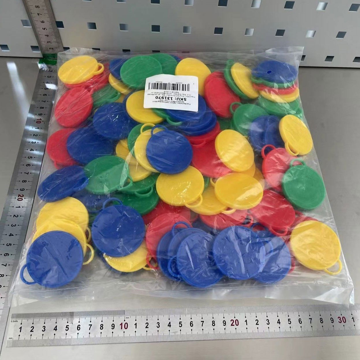 Petrecere - Set 4 Greutati pentru Baloanele cu Heliu, Flippy, 32 grame, 8 grame Fiecare, Plastic, Forma Smiley Face, Multicolor