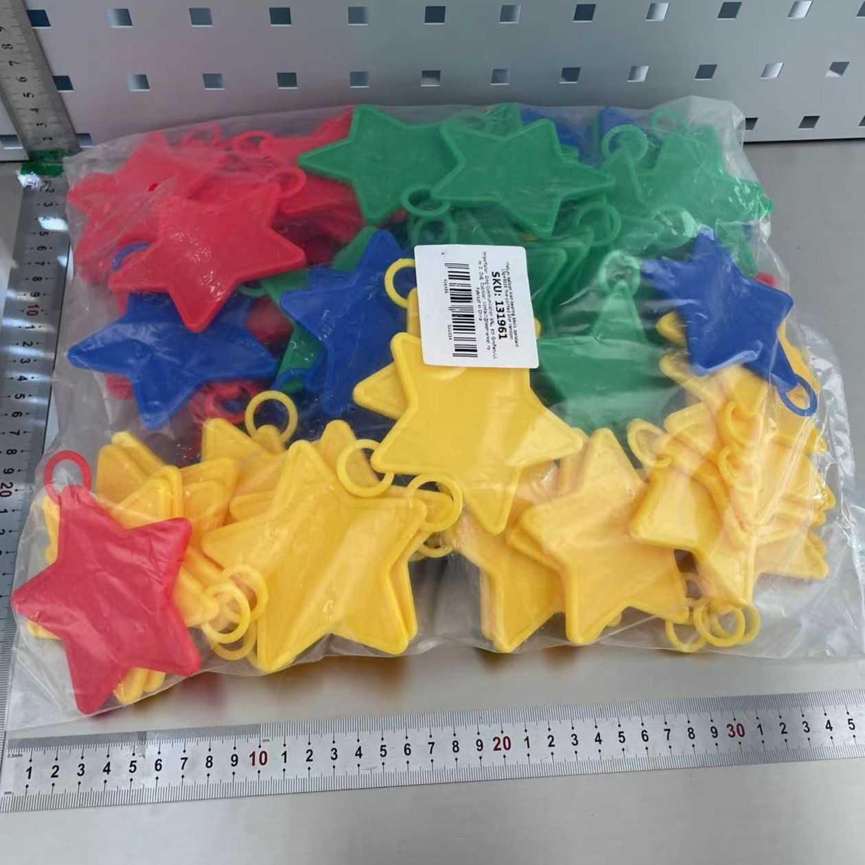 Set 4 Greutati pentru Baloanele cu Heliu, Flippy, 60 grame, 15 grame fiecare, Plastic, Forma Stelute, Multicolor [2]