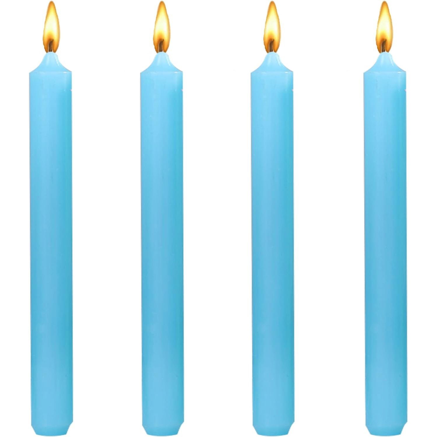 Set 4 Lumanari, Flippy, pentru Suport de Masa, Fara Miros si Fum, din Parafina, 2.2 x 25 cm, Albastru [6]