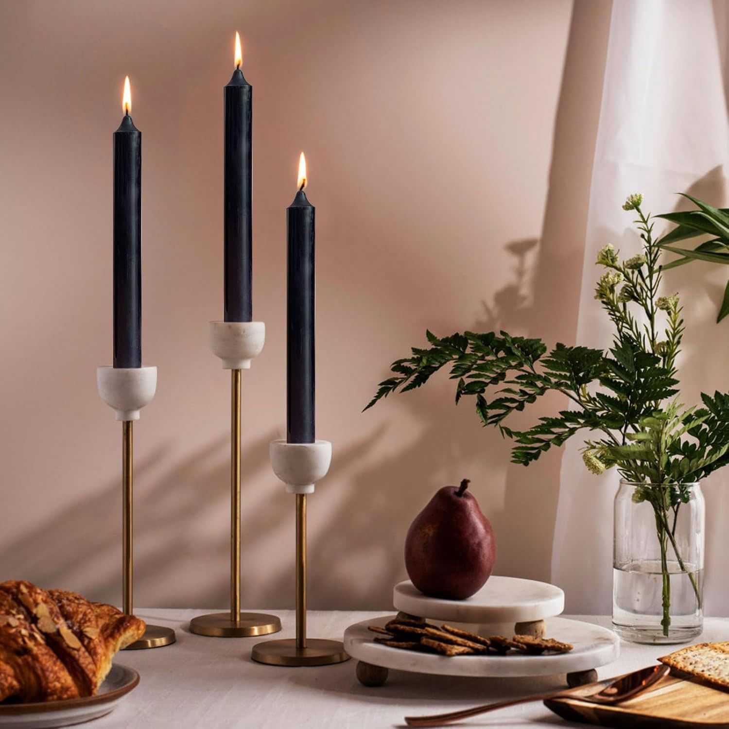 Set 4 Lumanari, Flippy, pentru Suport de Masa, Fara Miros si Fum, din Parafina, 2.2 x 25 cm, Negru [4]