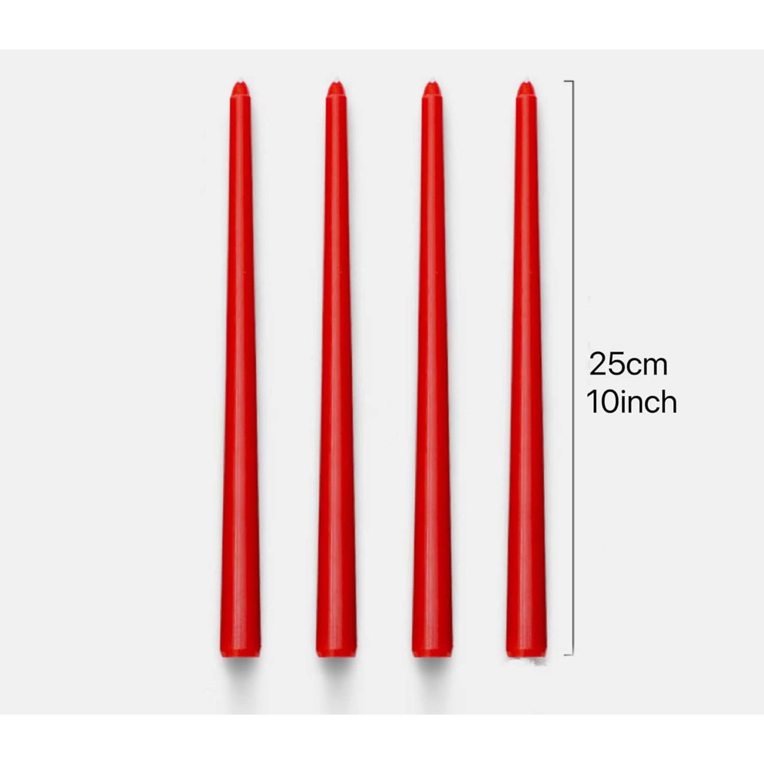 Set 4 Lumanari, Flippy, pentru Suport de Masa, Fara Miros si Fum, din Parafina, 2.2 x 25 cm, Rosu [5]