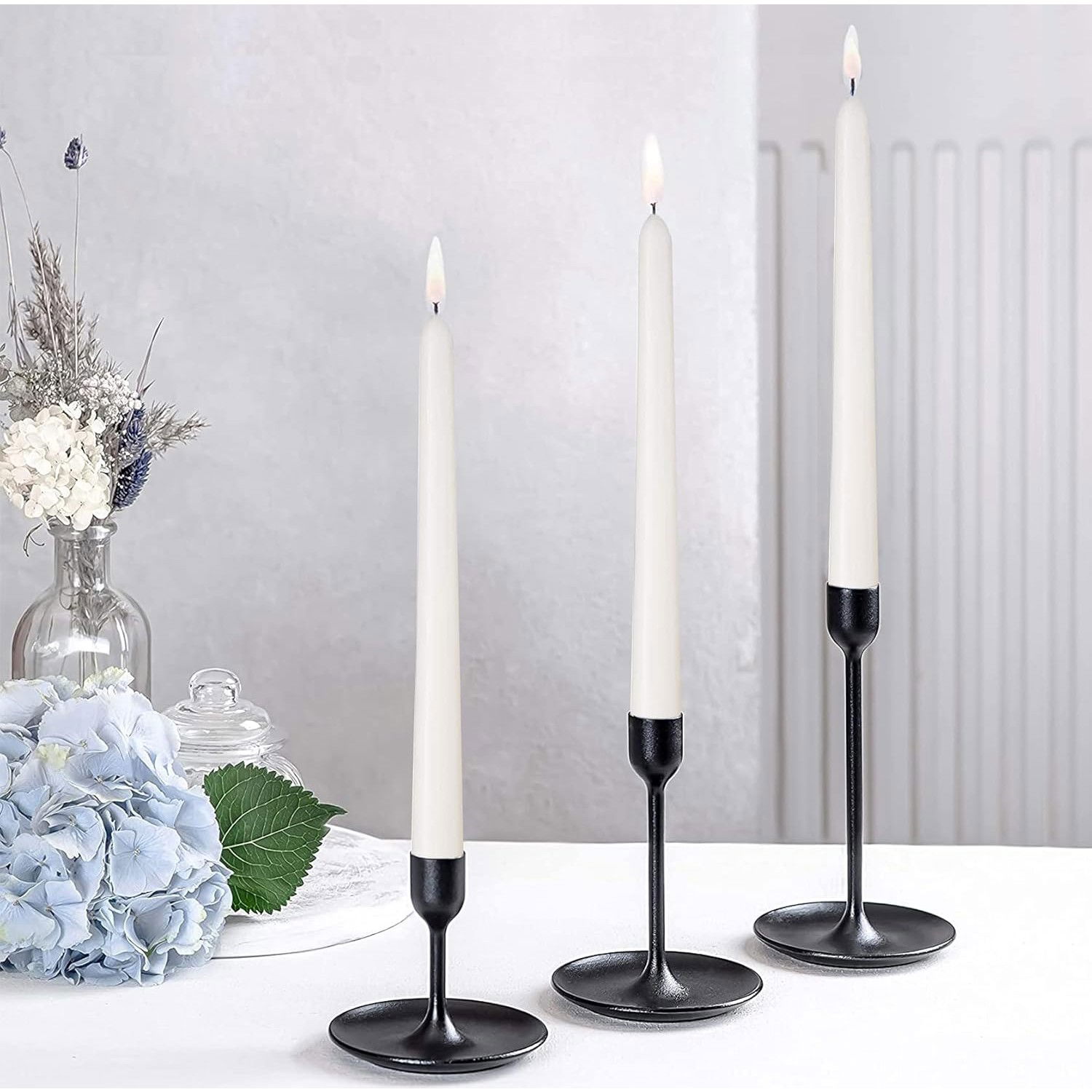 Set 4 Lumanari, Flippy, pentru Suport de Masa, Fara Miros si Fum, din Parafina, 2.2 x 25 cm, Alb [3]