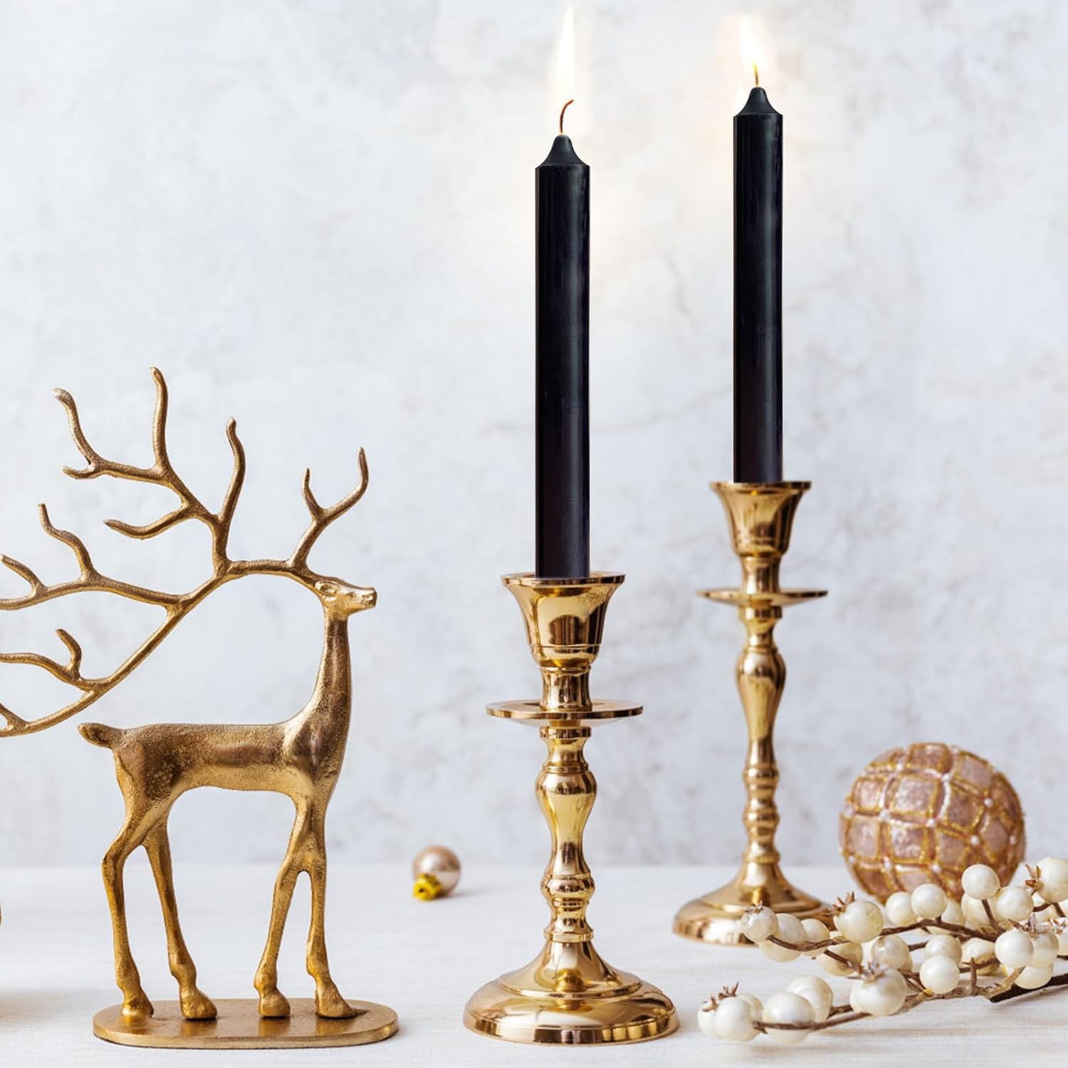 Set 4 Lumanari, Flippy, pentru Suport de Masa, Fara Miros si Fum, din Parafina, 2.2 x 25 cm, Negru [6]