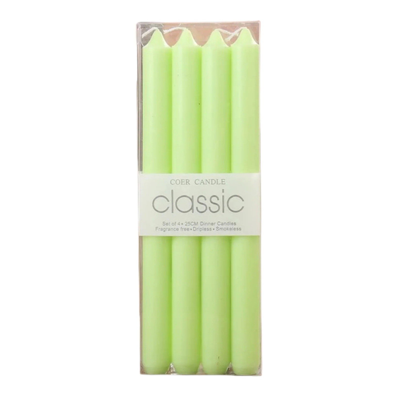 Pentru casa - Set 4 Lumanari, Flippy, pentru Suport de Masa, Fara Miros si Fum, din Parafina, 2.2 x 25 cm, Verde