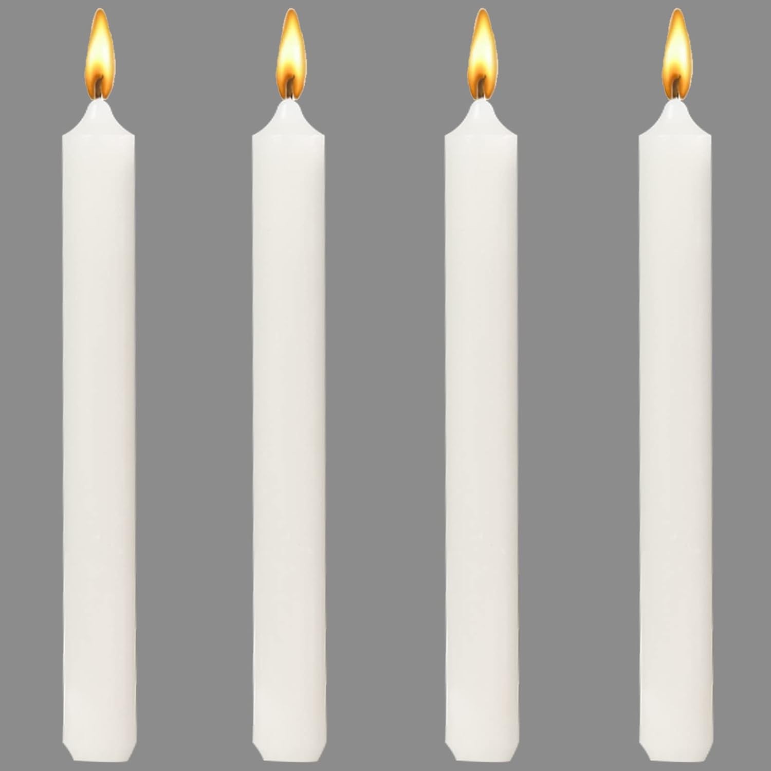 Set 4 Lumanari, Flippy, pentru Suport de Masa, Fara Miros si Fum, din Parafina, 2.2 x 25 cm, Alb [6]