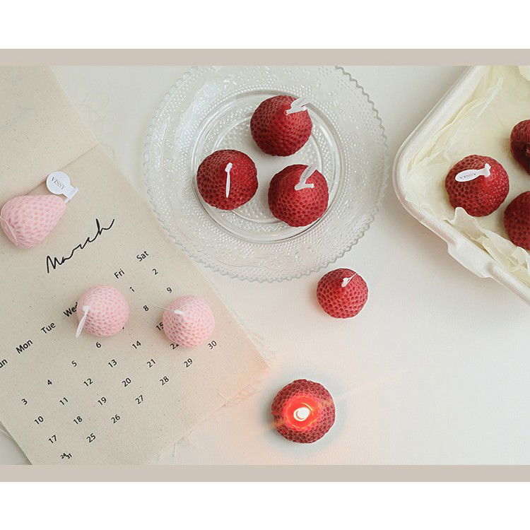 Set 4 Lumanari Parfumate, Flippy, Model Capsunici, Ardere 30 min, 52g, 6.3 x 6.3 x 3.8 cm, Rosu [4]