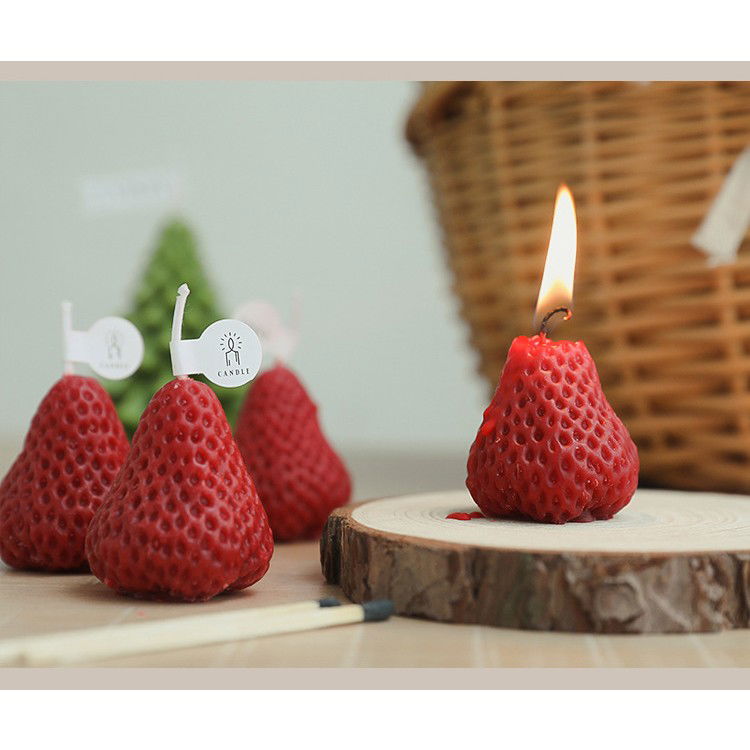 Set 4 Lumanari Parfumate, Flippy, Model Capsunici, Ardere 30 min, 52g, 6.3 x 6.3 x 3.8 cm, Rosu [5]