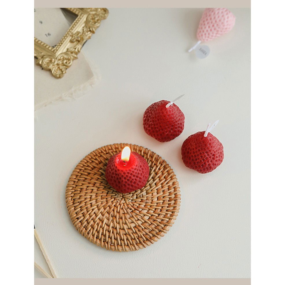 Set 4 Lumanari Parfumate, Flippy, Model Capsunici, Ardere 30 min, 52g, 6.3 x 6.3 x 3.8 cm, Rosu [3]