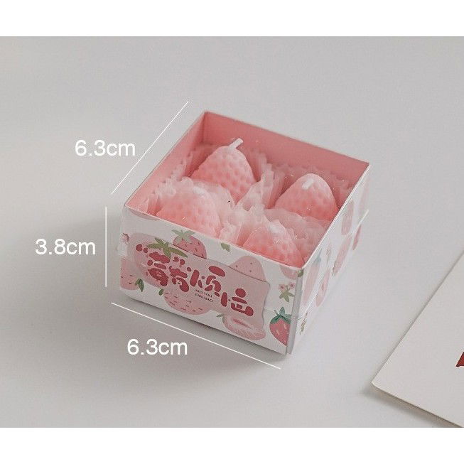 Set 4 Lumanari Parfumate, Flippy, Model Capsunici, Ardere 30 min, 52g, 6.3 x 6.3 x 3.8 cm, Roz [5]