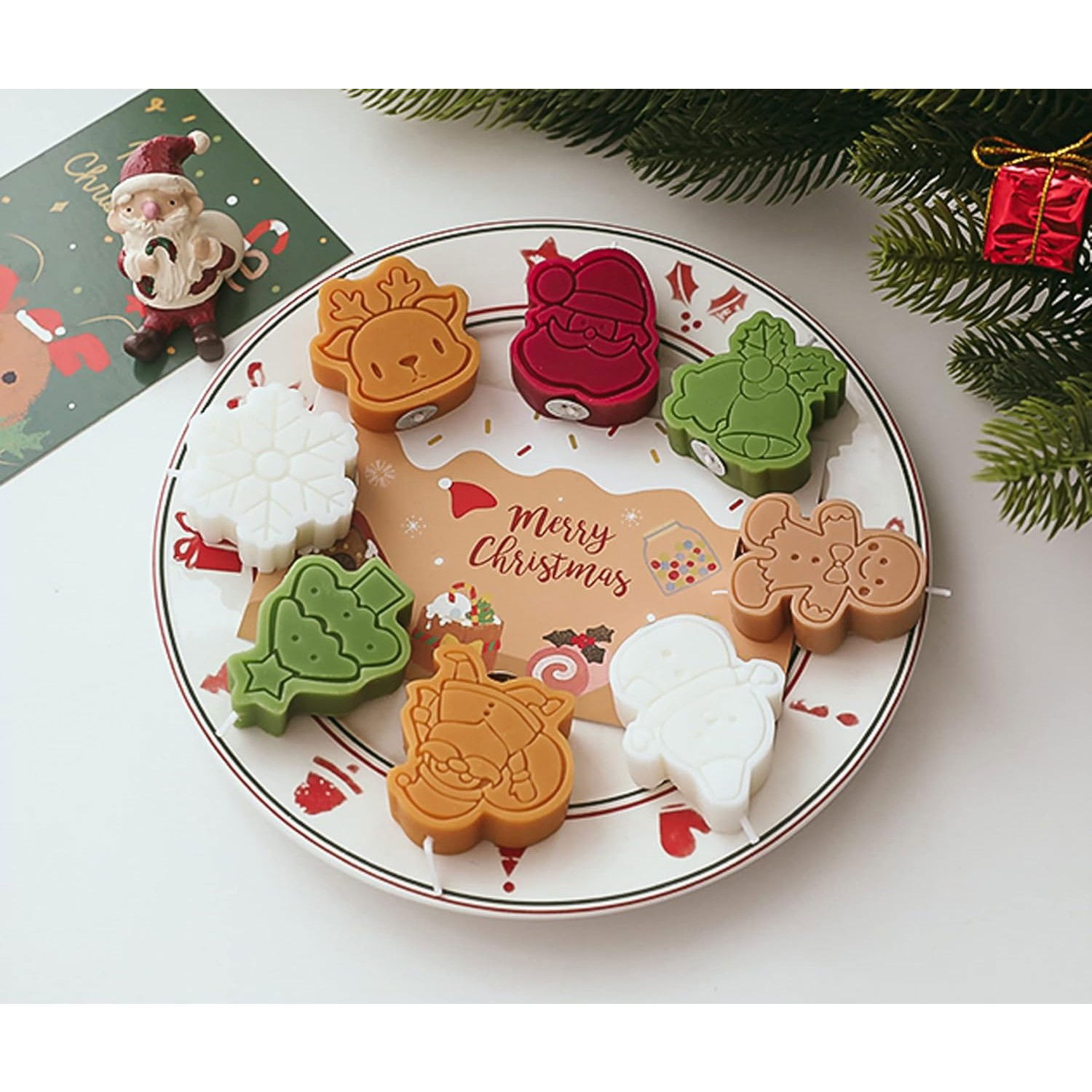 Set 4 Lumanari Parfumate, Flippy, Model Craciun, din Parafina, 10.2 x 9.1 x 2.7 cm, Multicolor [3]