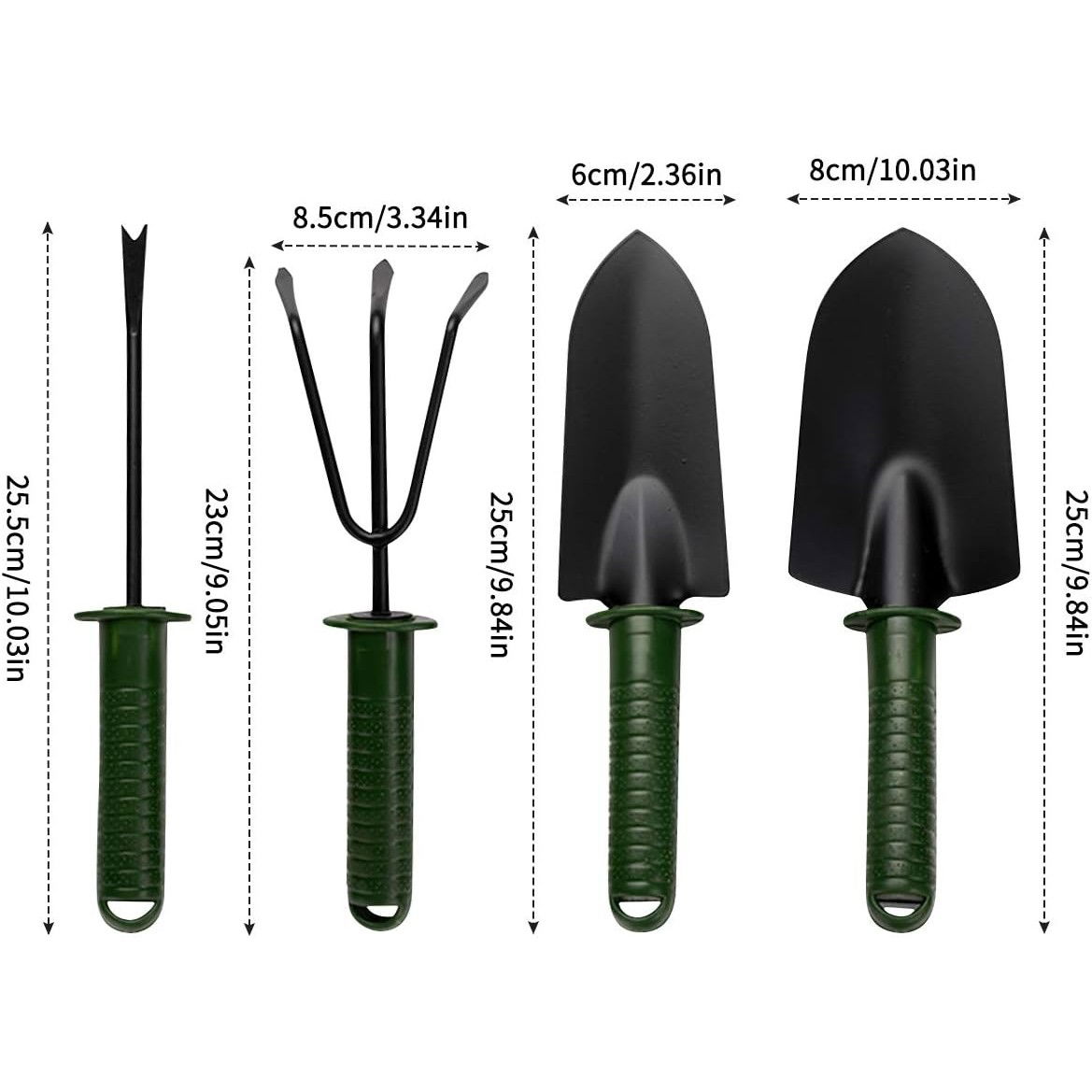 Set 4 Unelte de Gradina Flippy, pentru Plantare Prelucrare Sol si Ingrijire Plante, Material PVC si cardboard, 25 x 8.5 cm, verde [8]