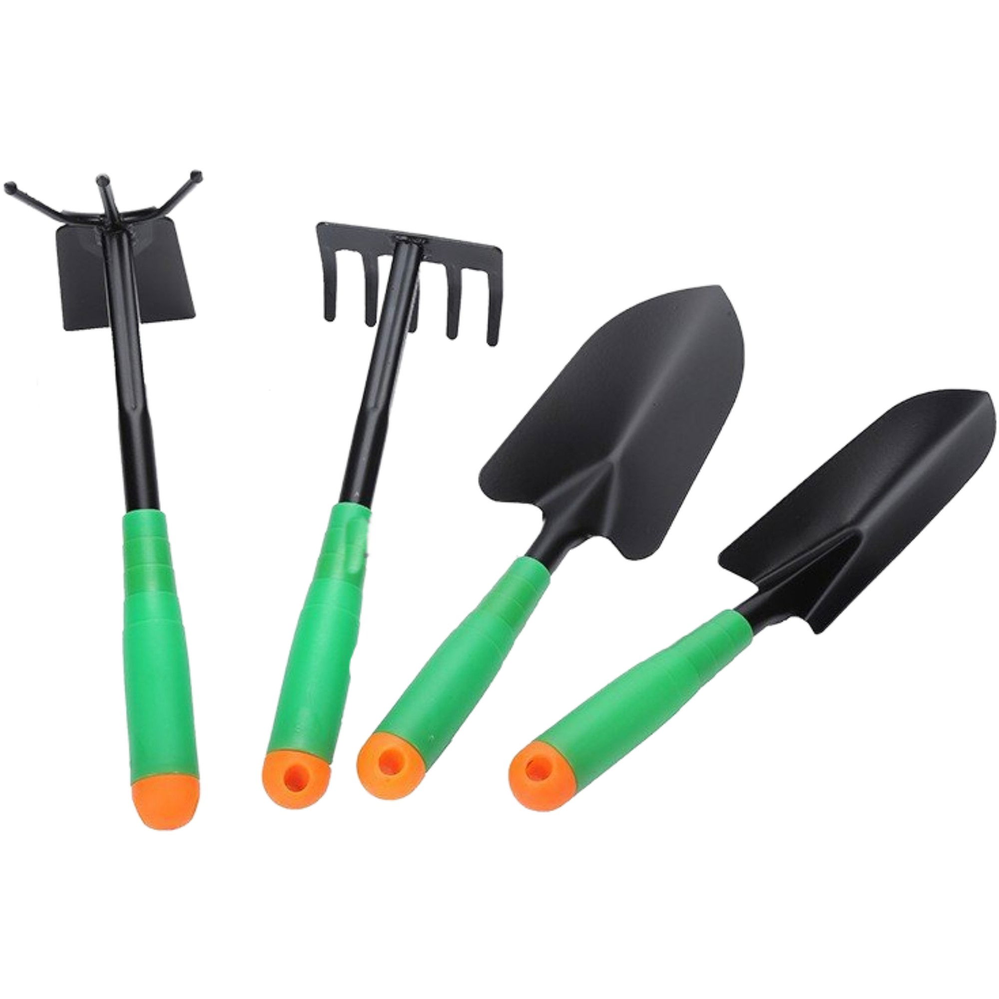 Articole pentru Gradina si Bricolaj - Set 4 Unelte de Gradina Flippy, pentru Plantare Prelucrare Sol si Ingrijire Plante, Material PVC si cardboard, 31.5 x 8.5 cm, verde