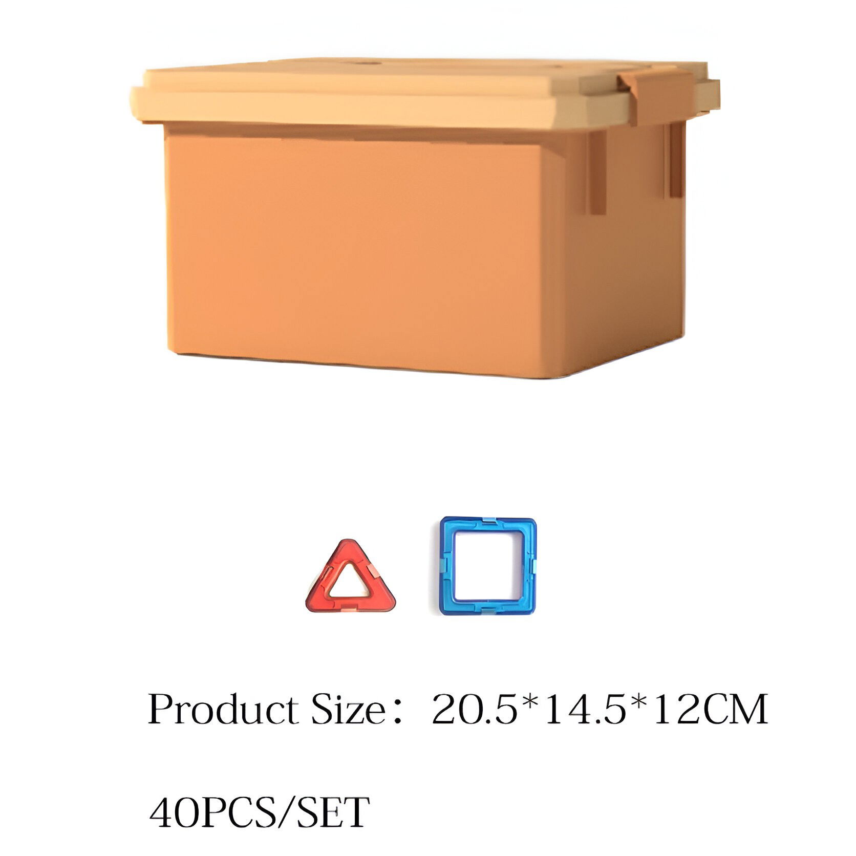 Set 40 Piese Magnetice de Constructie, Flippy, Piese Mici, Magnetic Blocks, Forme Geometrice, 3 Ani, ABS, Magnet, 20.5 x 14.5 x 12 cm, Multicolor [3]