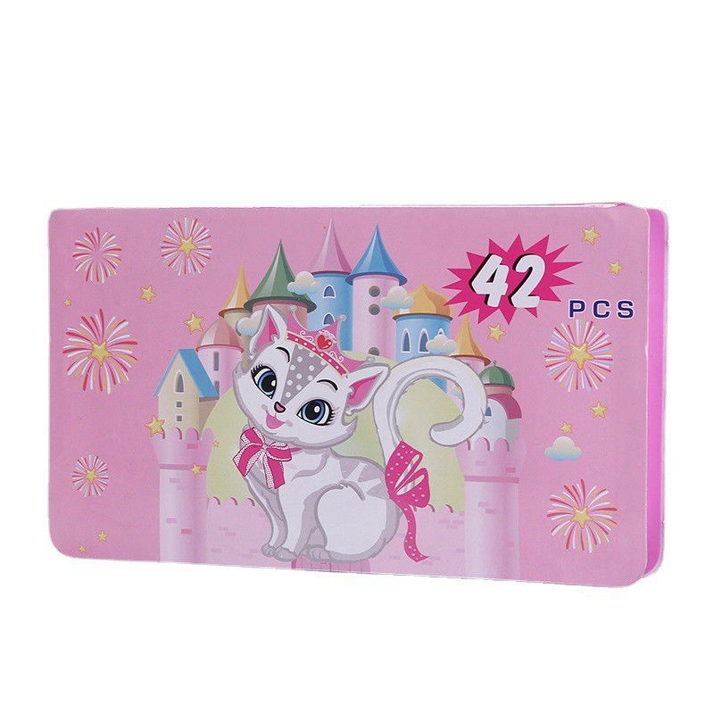 Set 42 Piese de Pictura si Desen, Flippy, Tip Penar, Model Pisicuta, 24.3 x 13 x 3 cm, Roz [5]