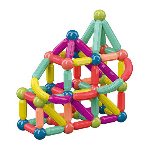 Jucarii si Jocuri - Set 36 piese magnetice de constructie, Flippy, Forme geometrice, Multicolor