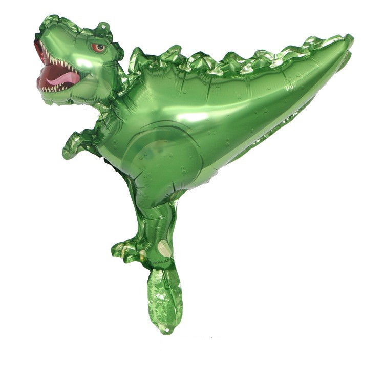 Set 5 Baloane Folie Metalizata, Flippy, Figurine Dinozauri, 30 cm, Ambalaj Individual, Pai inclus, Umflare cu Aer sau Heliu, Multicolor [4]