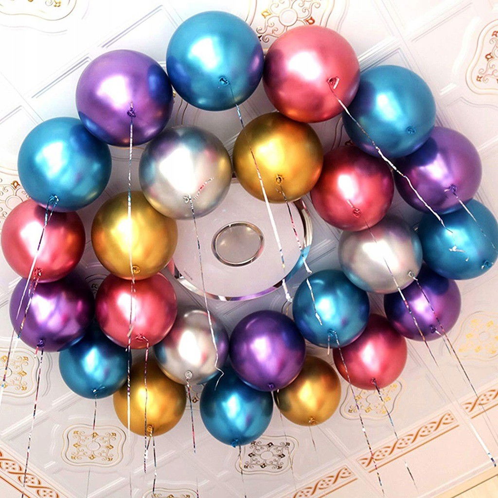 Set 50 Baloane din Latex Chrome, Flippy, Model Party, 23 cm, Multicolor, 2.2 g [5]