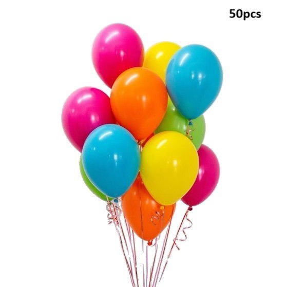 Baloane Latex - Set 50 Baloane din Latex Metalizate, Flippy, Model Party, 30 cm, Multicolore, 2.4 g