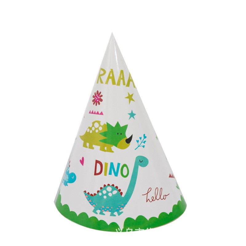 Petrecere - Set 6 Coifuri, Flippy, Colectia Dino Park, 20 x 14 cm, din Carton, Multicolor