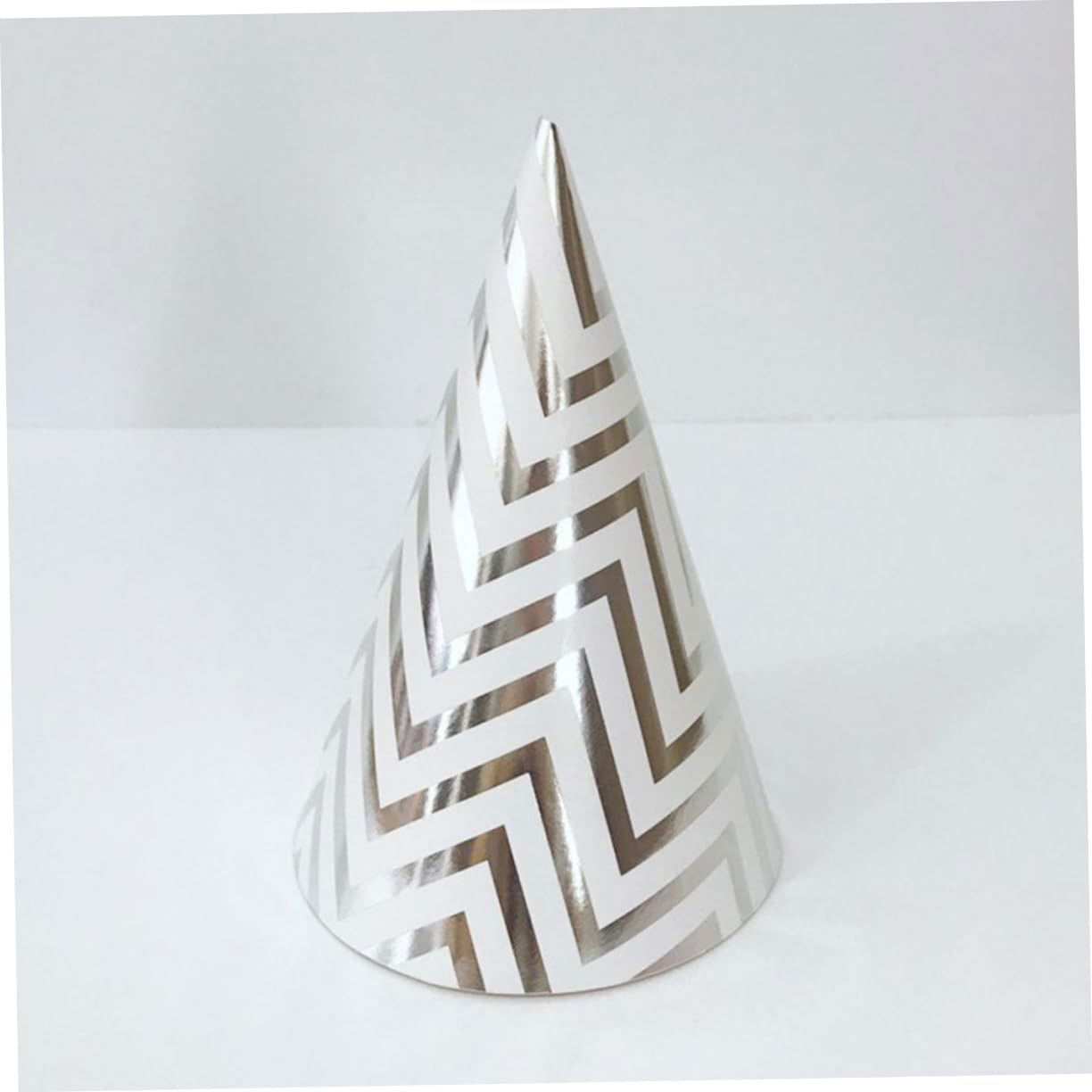 10 - 25 LEI - Set 6 Coifuri, Flippy, Petrecere Copii, din Carton, 20 x 13.5 cm, Model 8 Valuri, Argintiu