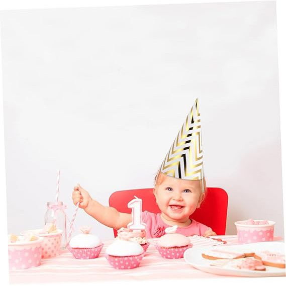 Set 6 Coifuri, Flippy, Petrecere Copii, din Carton, 20 x 13.5 cm, Model 7 Valuri, Auriu [5]