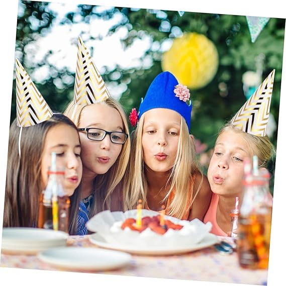 Set 6 Coifuri, Flippy, Petrecere Copii, din Carton, 20 x 13.5 cm, Model 7 Valuri, Auriu [3]