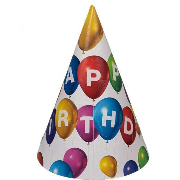 Petrecere - Set 6 Coifuri, Flippy, Petrecere Copii, din Carton, 20 x 13.5 cm, Model 6 Happy Birthday, Multicolor